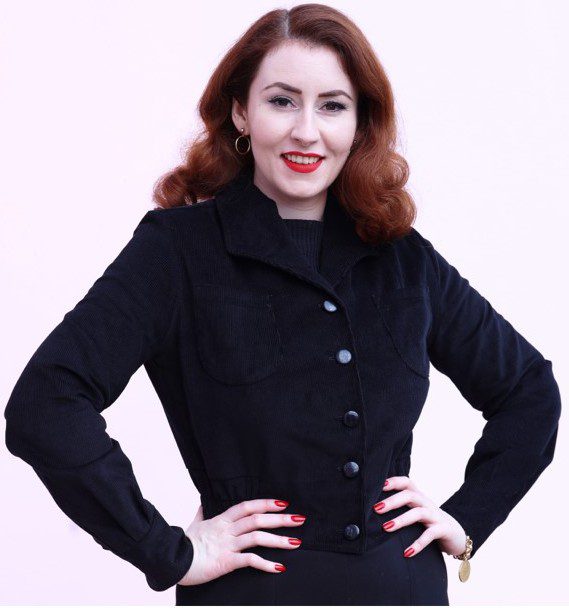 Ladies black cord on sale jacket