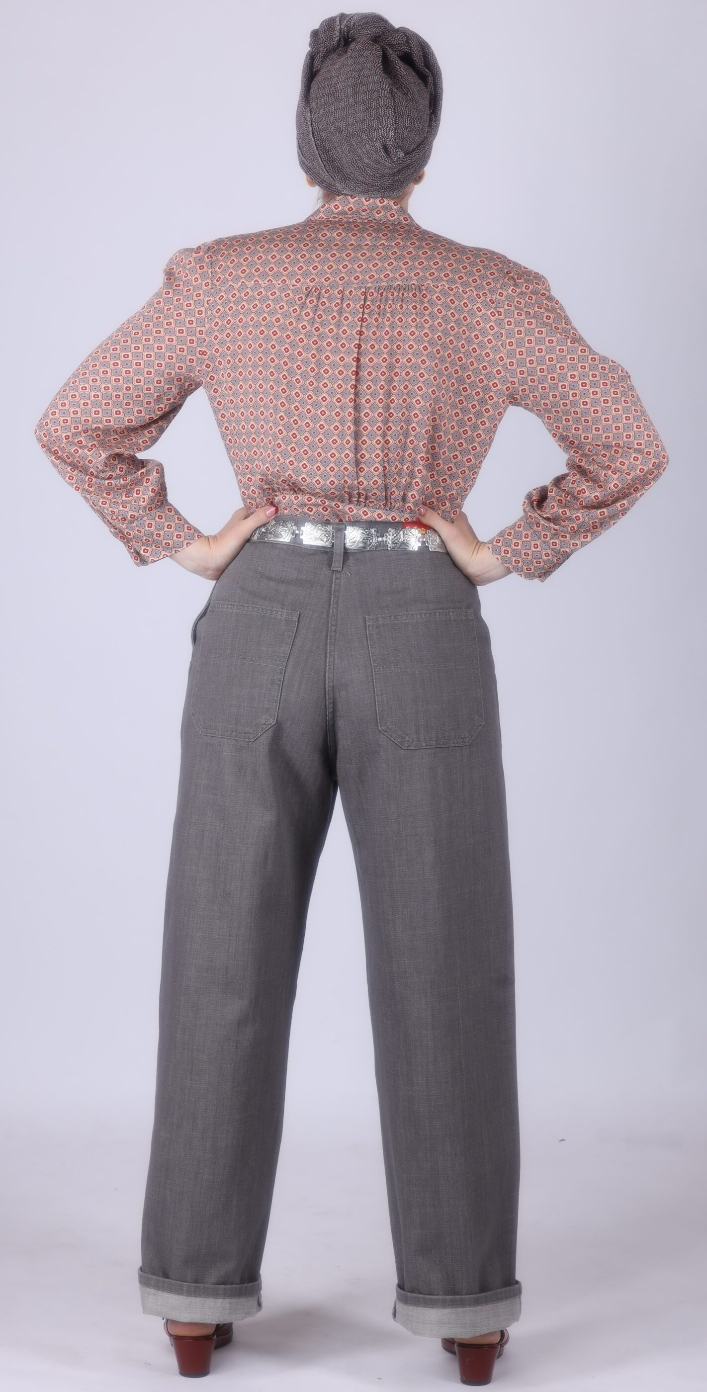 Grey 1940s Button Jeans - Freddies of Pinewood