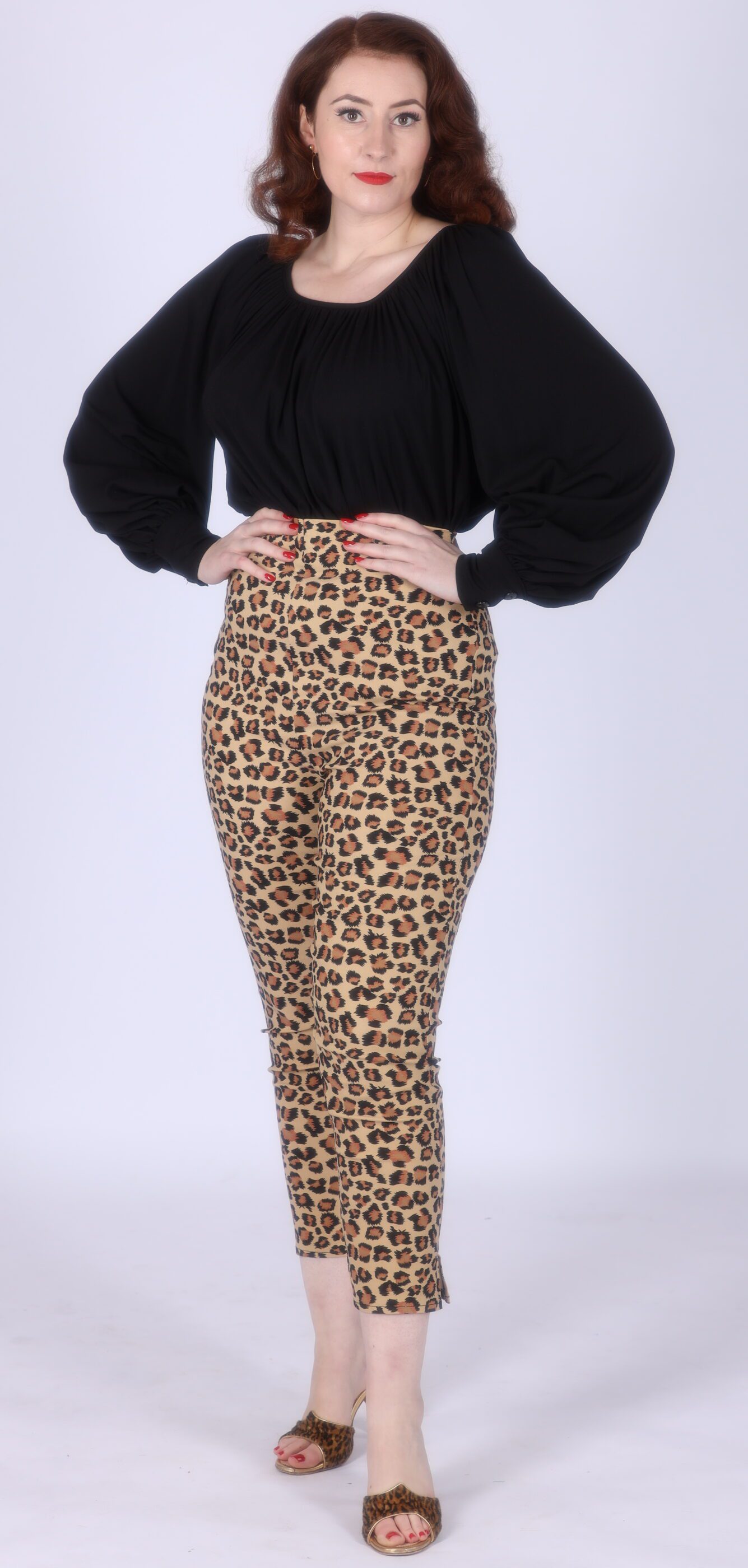 High waisted cheetah print hot sale pants